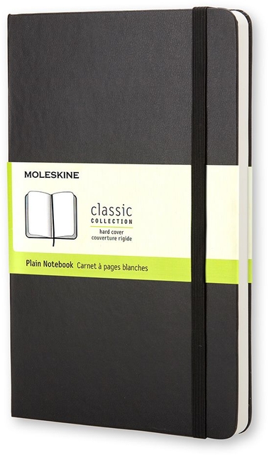 Notitieboek Moleskine large 130x210mm blanco zwart