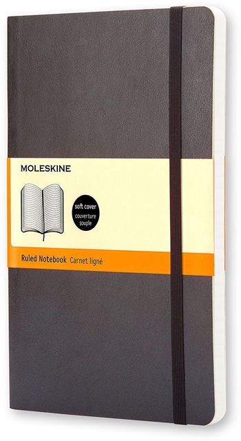 Notitieboek Moleskine pocket 90x140mm lijn softcover zwart