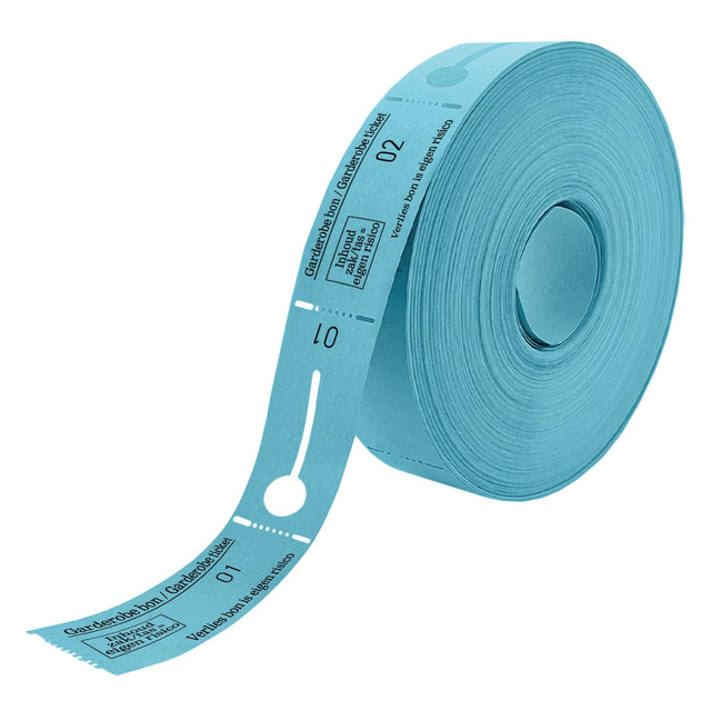Garderobebonnen Combicraft nummering 2x 1 t/m 500 blauw