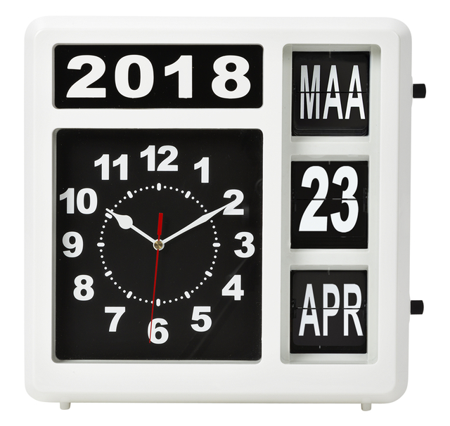 Wandklok Perel analoog 37x39cm  nederlandse versie wit — Foto 2 von 3