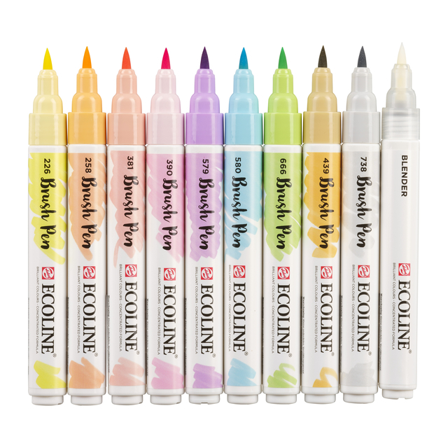 Brushpen Talens Ecoline set à 10 stuks pastel — Foto 2 von 2