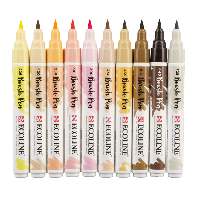 Brushpen Talens Ecoline set à 10 stuks huid — Foto 2 von 2