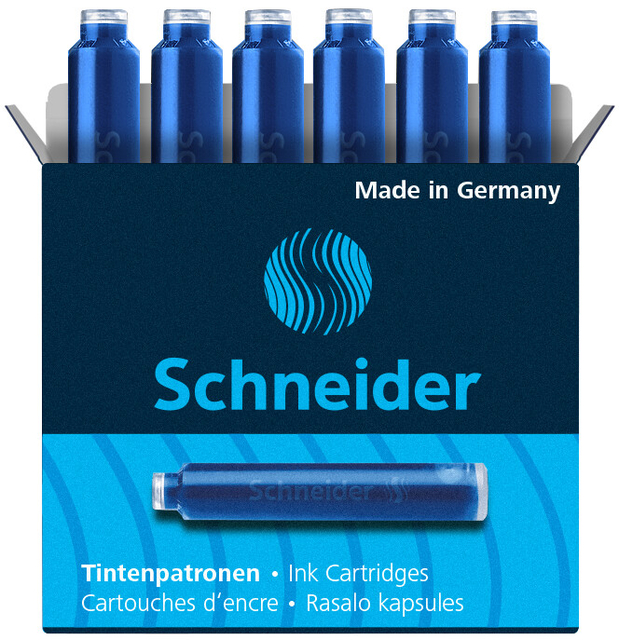 Inktpatroon Schneider din blauw doos à 6 stuks