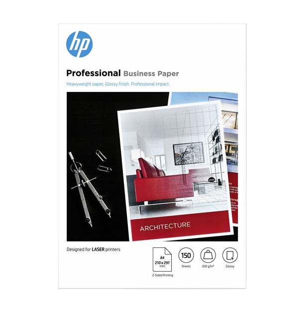Fotopapier laser HP 7MV83A 200gr A4 glans wit 150 vel — Photo 2 sur 2