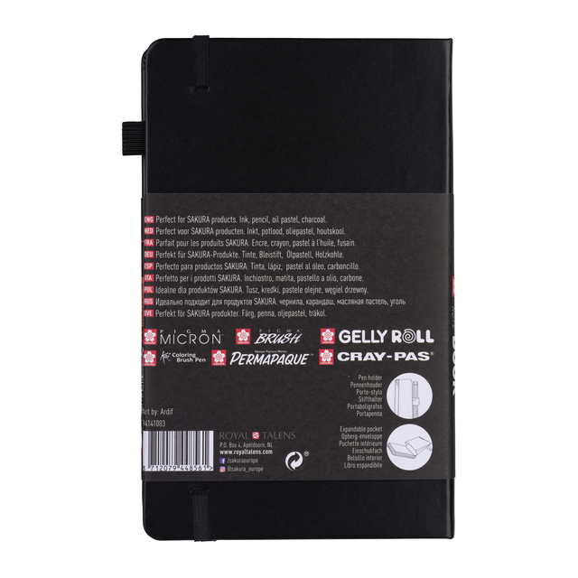 Schetsboek Sakura 80 zwarte vellen 140gr 130x210mm zwart — Foto 2 von 2