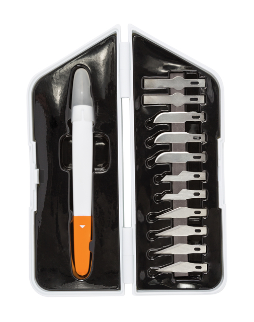 Precisiemes Fiskars Medium Duty set à 12 mesbladen wit — Foto 2 von 2