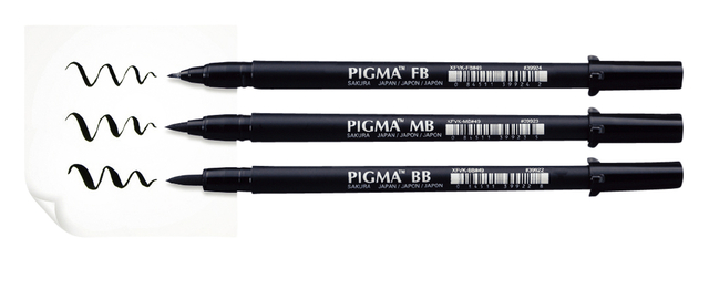 Brushpen Sakura Pigma breed zwart — Foto 2 von 2