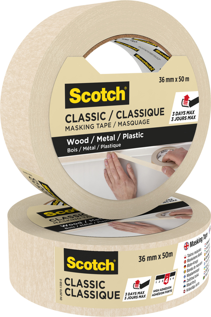 Afplaktape Scotch Classic 36mmx50m beige — Foto 2 van 2