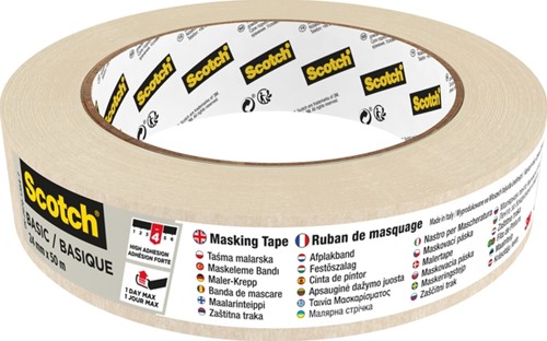 Afplaktape Scotch Basic  24mmx50m beige