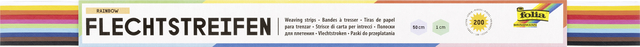 Vlechtstroken Folia 50x1cm 130gr 200 stroken assorti kleuren