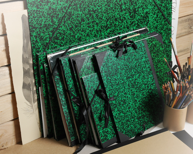 Tekenmap Canson Classic Annonay lintsluiting 520x720mm groen — Foto 2 van 2