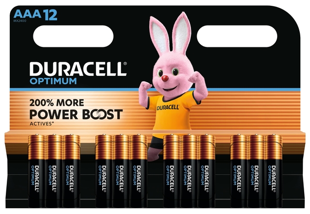 Batterij Duracell Optimum 12x AAA