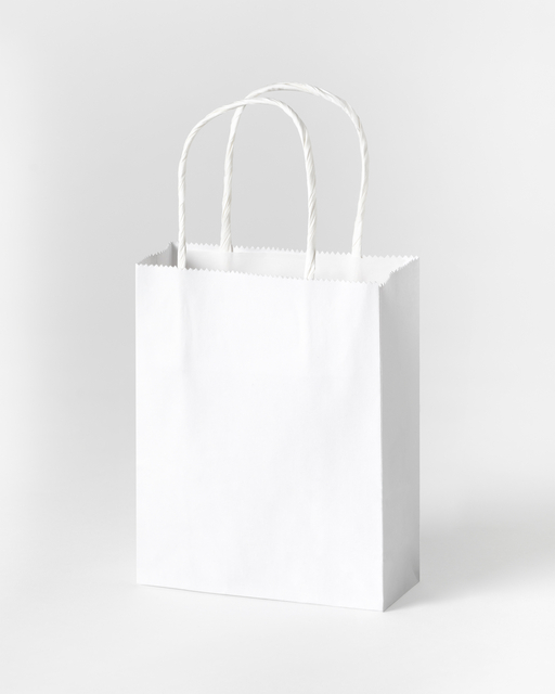 Tas met handvat Folia kraftpapier 110gr 12x15x5.5cm 20 stuks wit — Photo 2 sur 2