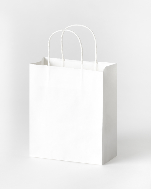 Tas met handvat Folia kraftpapier 110gr 18x21x8cm 20 stuks wit — Foto 2 von 2