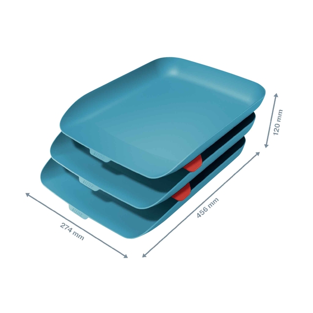 Brievenbak Leitz Cosy set van 3 A4 sereen blauw — Foto 2 von 2