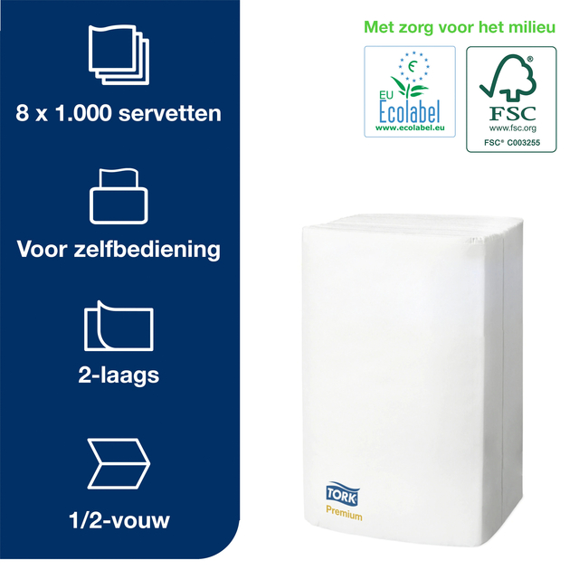 Servetten Tork Expressnap N4 extra zacht premium 1/2 vouw 2-laags wit 15850 — Foto 2 von 2