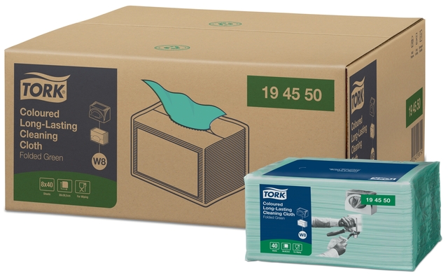 Reinigingsdoek Tork W8 Premium 1-laags 40 vel groen 194550 — Foto 2 von 2