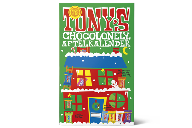 Chocolade Tony's Chocolonely Kerst big Tiny calendar 225gr assorti