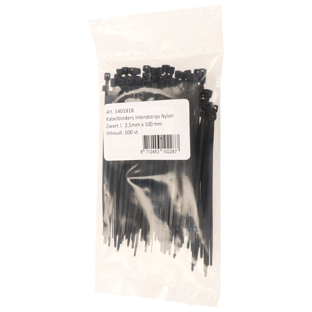 Kabelbinders IEZZY nylon 2.5x100mm D 20.5mm zwart 100 stuks — Foto 2 van 2