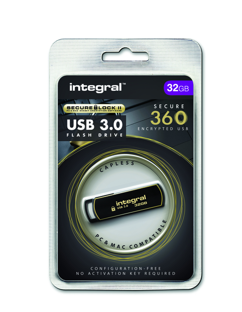 USB stick 3.0 Integral Secure 360 USB-A 32GB zwart — Foto 2 von 2
