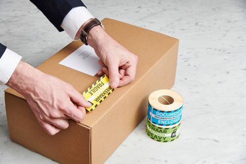 Waarschuwingsetiket Rillprint 46x125mm heavy groen 250 stuks-3