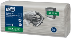 Reinigingsdoek Tork Industrial W4 gevouwen flexibel en zacht 120 vel grijs 520679