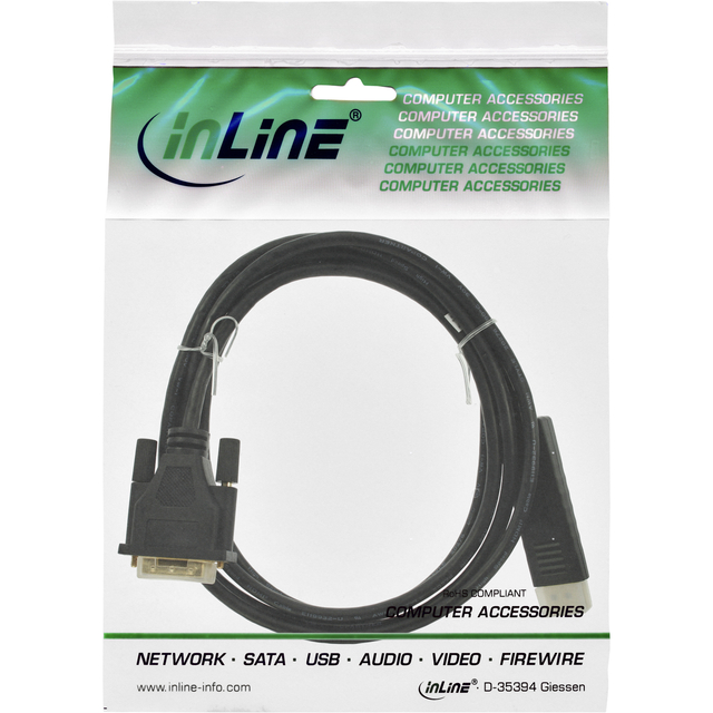 Kabel inLine Displayport DVI 24+1 M/M 2 meter zwart — Foto 2 von 2