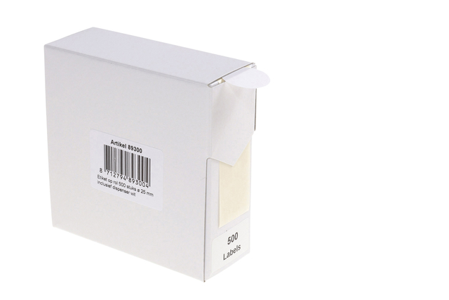 Etiket Rillprint 25mm op rol wit 500 stuks — Foto 2 van 2