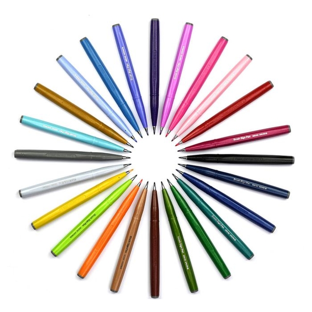 Brushpen Pentel Sign SES15C Rainbow assorti 24 stuks — Foto 2 van 2