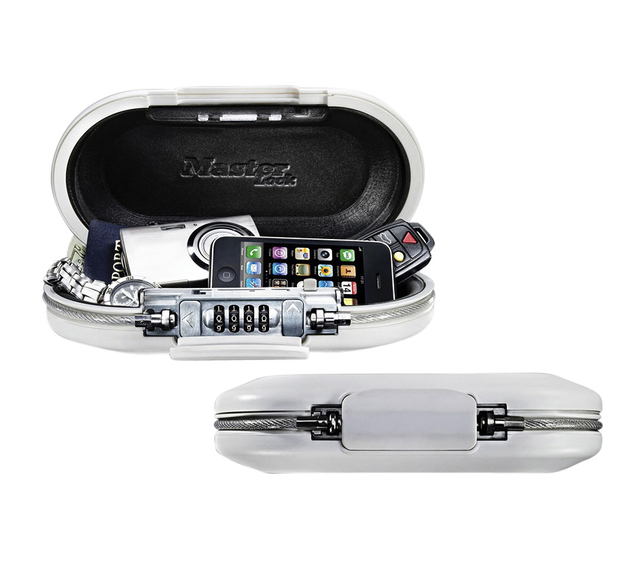Draagbare kluis MasterLock Safe space met combinatieslot en kabel wit — Foto 2 von 2