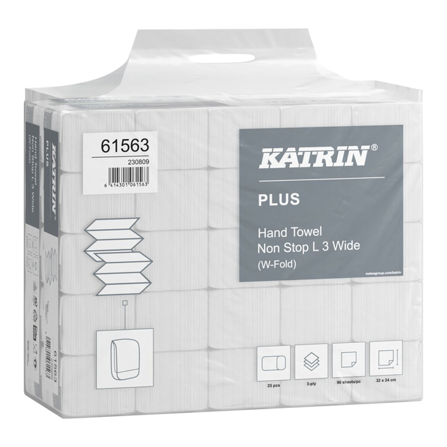 Handdoek Katrin Plus w-vouw 3-laags 240x320mm 25x90 vel wit 61563 — Foto 2 von 2