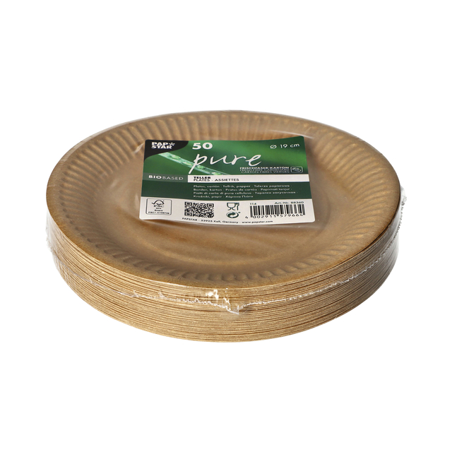 Bord Papstar 190mm karton bruin 50 stuks — Photo 2 sur 2