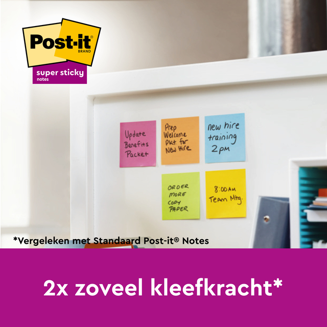 Memoblok Post-it 655 Super Sticky 76x127mm Playful 6 stuks — Foto 2 von 2