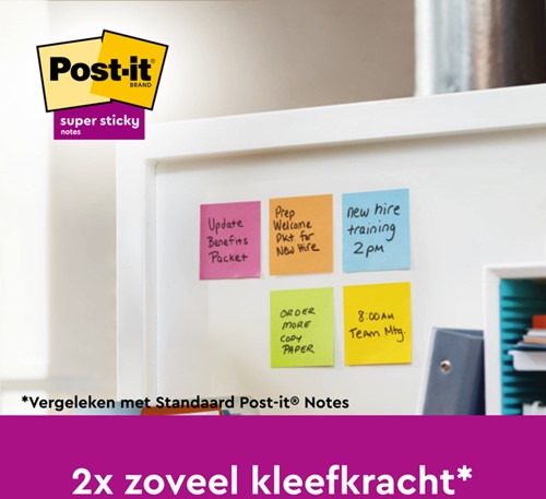 Memoblok Post-it 654 Super Sticky 76x76mm Playful 6 stuks-3
