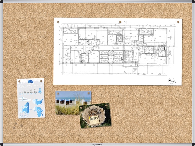 Kurkbord Legamaster UNITE 90x120cm — Photo 2 sur 2