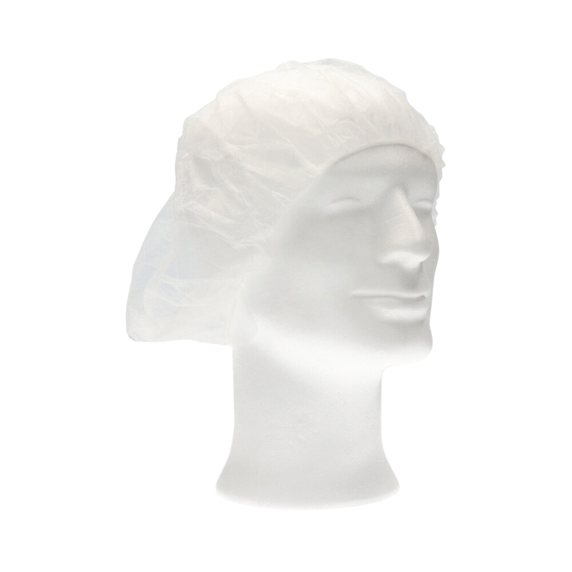 Haarnet CMT bouffant non-woven L 53cm PP wit 100 stuks — Foto 2 van 2