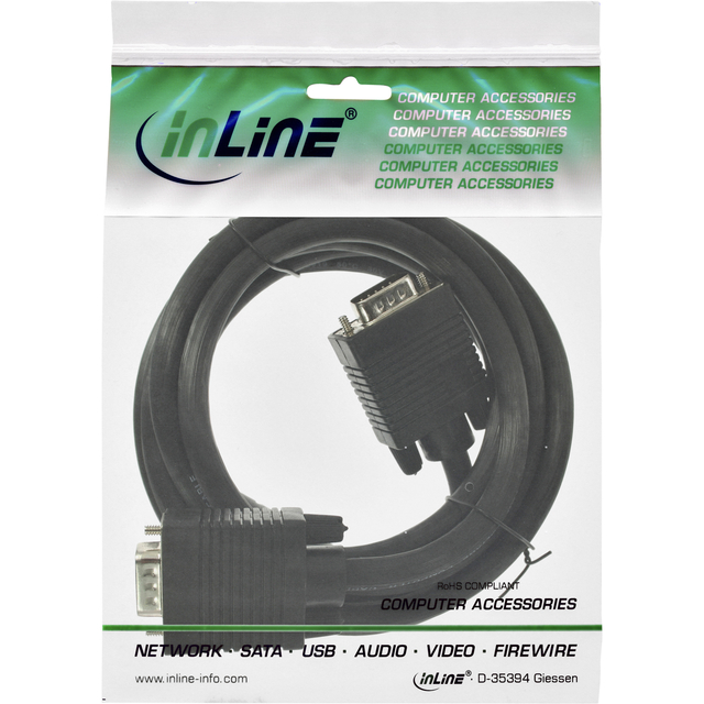 Kabel InLine S VGA 15HD M-M 2 meter zwart — Foto 2 van 2