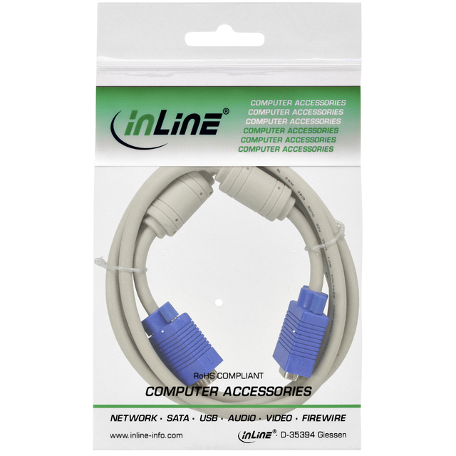 Kabel Inline S VGA 15HD M-M 2 meter beige en blauw — Foto 2 von 2