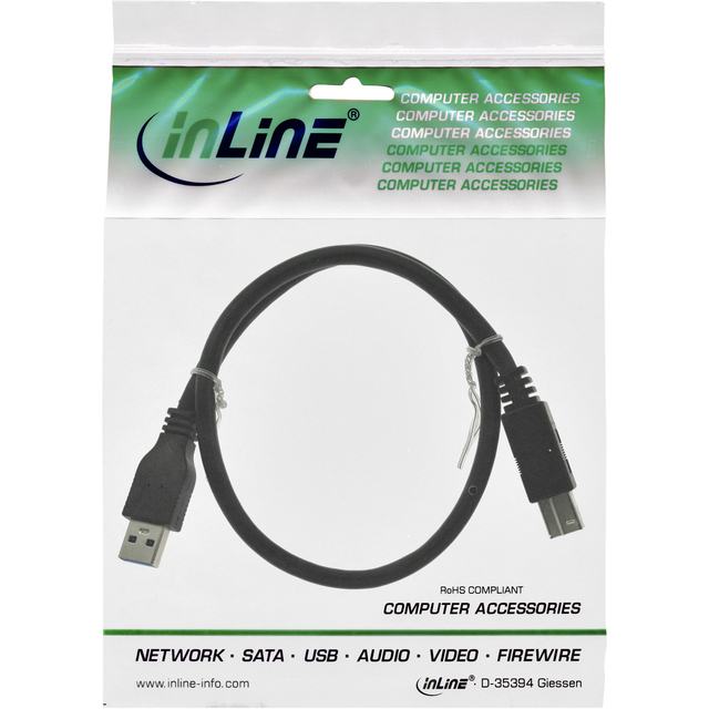 Kabel Inline USB-A USB-B 3.0 M 1.5 meter zwart — Foto 2 von 2