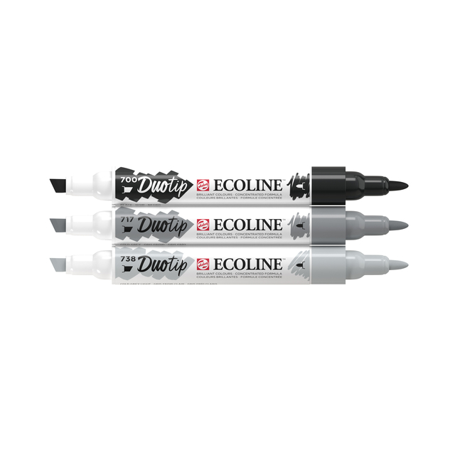 Duotip Talens Ecoline set à 3 stuks zwart en grijs — Foto 2 van 2