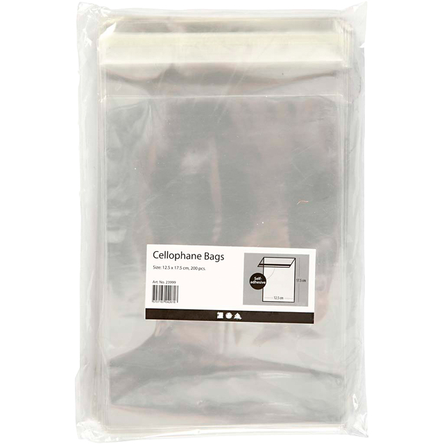 Cellofaanzak Creativ Company 17.3x12.3cm 25 micron met plakstrip 200 stuks — Foto 2 von 2