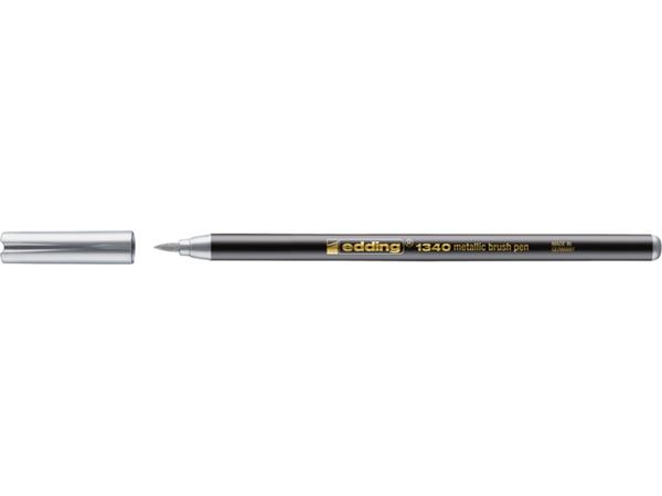 Brushpen edding 1340 metallic zilver