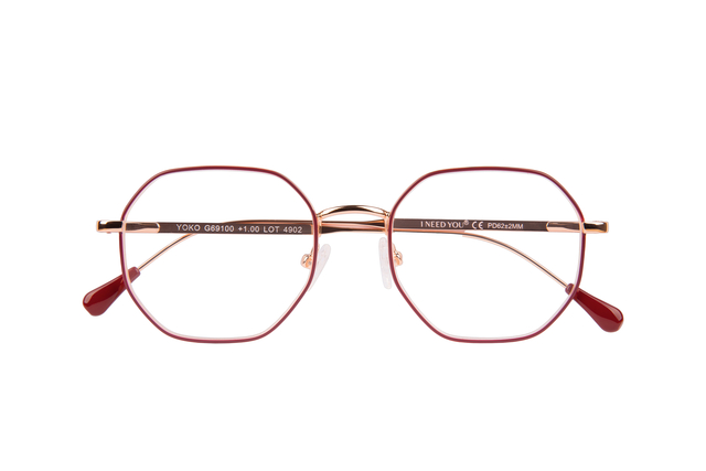 Leesbril I Need You Yoko +1.0 dpt rood-koper