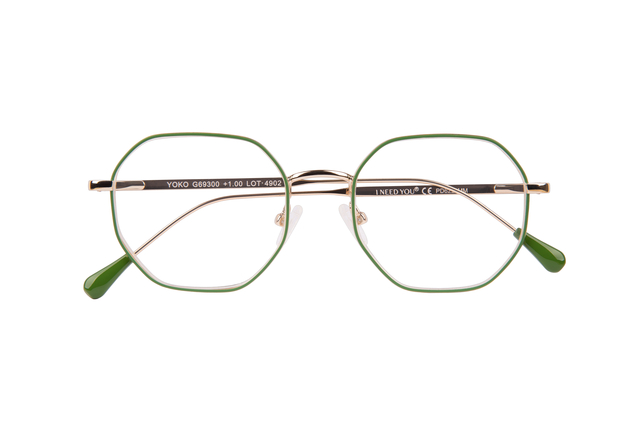 Leesbril I Need You Yoko +1.0 dpt groen-goud