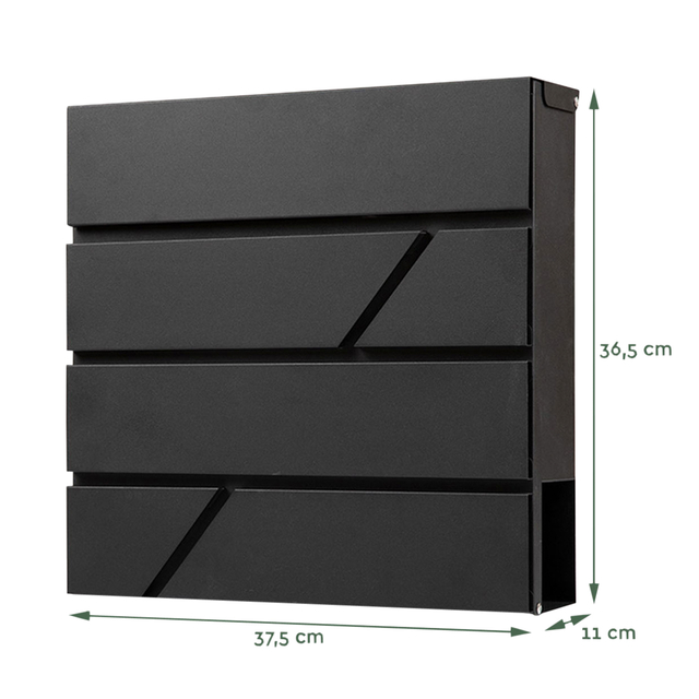 Brievenbus BRASQ PB200 Deluxe wand zwart — Foto 2 von 2