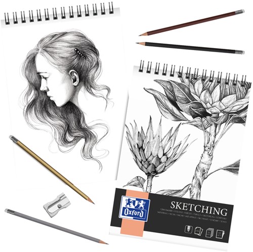 Tekenblok Oxford Sketching A4 spiraal 50vel 120gr-2
