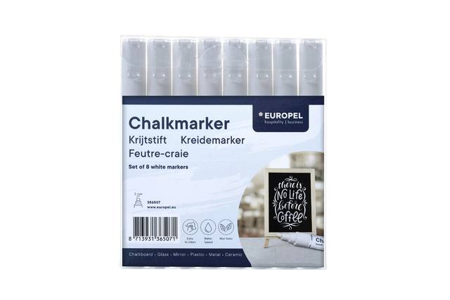 Krijtstift Europel 3mm wit etui 8 stuks — Foto 2 von 2
