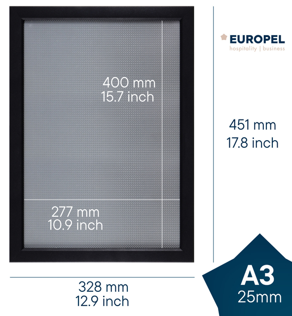 Kliklijst Europel A3 25mm mat zwart — Foto 2 von 2