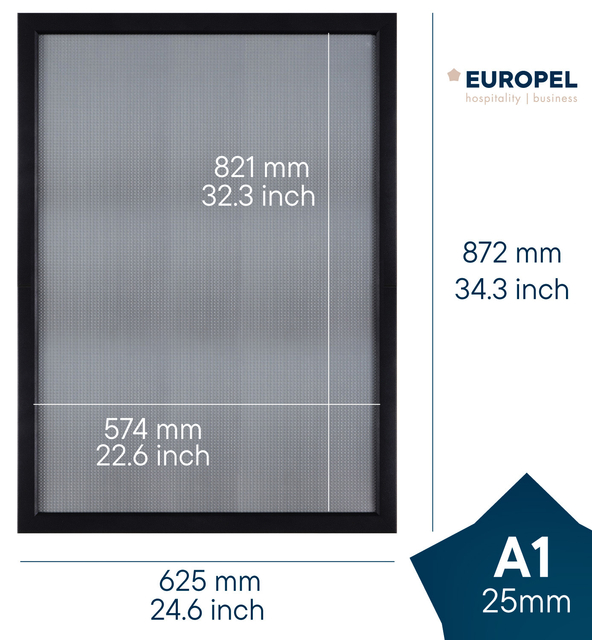 Kliklijst Europel A1 25mm mat zwart — Foto 2 von 2