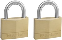 Hangslot MasterLock 2 gelijksluitend messing 50mm 2 stuks